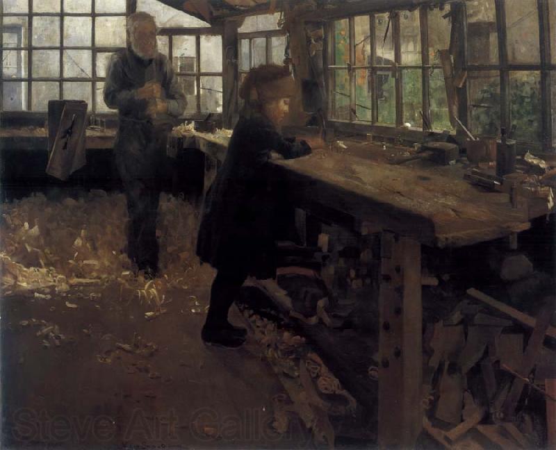 William Stott of Oldham Grandfather-s Workshop Germany oil painting art